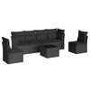 vidaXL Salon de jardin 7 pcs avec coussins noir r&eacute;sine tress&eacute;e