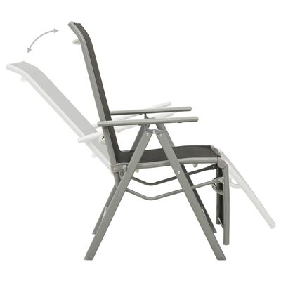 vidaXL Chaise de jardin inclinable textilène et aluminium argenté