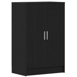 vidaXL Armoire &agrave; chaussures ch&ecirc;ne noir 60x35x92 cm bois d'ing&eacute;nierie