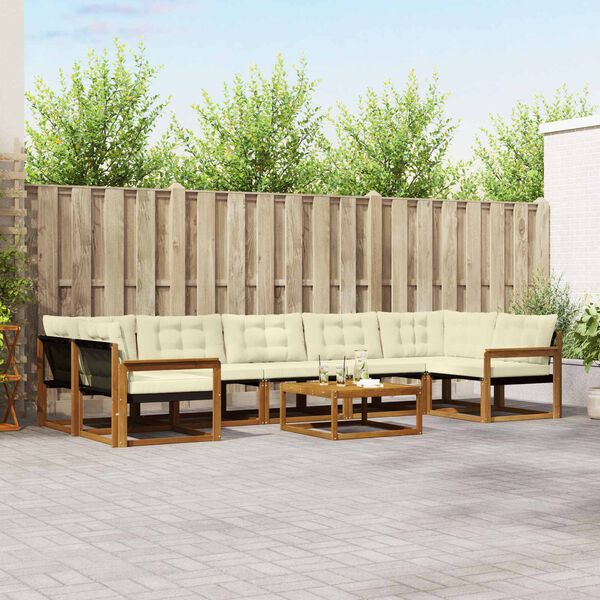 vidaXL Ensemble de canap&eacute;s d'ext&eacute;rieur 8 pcs Naturel et Cr&egrave;me