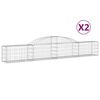 vidaXL Paniers &agrave; gabions arqu&eacute;s 2 pcs 300x30x40/60 cm fer galvanis&eacute;