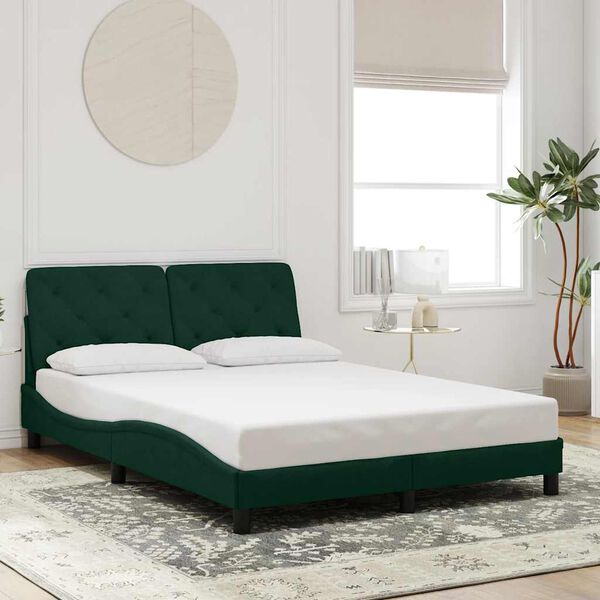 vidaXL Cadre de lit sans matelas vert fonc&eacute; 120x200 cm velours