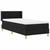 vidaXL Lit &agrave; ressorts avec matelas Noir 200 x 100 cm Polyester