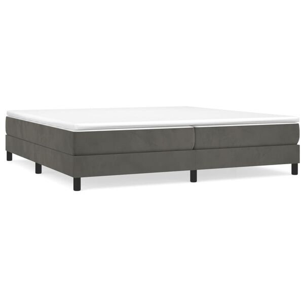 vidaXL Sommier &agrave; lattes de lit et matelas Gris fonc&eacute; 200x200cm Velours