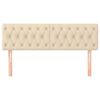 vidaXL T&ecirc;tes de lit 2 pcs Cr&egrave;me 80x7x78/88 cm Tissu