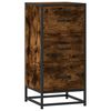 vidaXL Buffet ch&ecirc;ne fum&eacute; 35,5x35x76 cm bois d'ing&eacute;nierie et m&eacute;tal