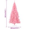 vidaXL Sapin de No&euml;l artificiel avec support rose 240 cm PVC