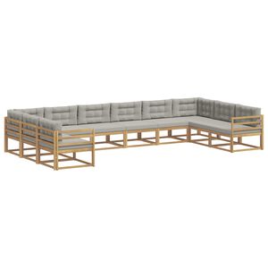 vidaXL Ensemble de canap&eacute;s d'ext&eacute;rieur 10 pc Blanc et gris clair