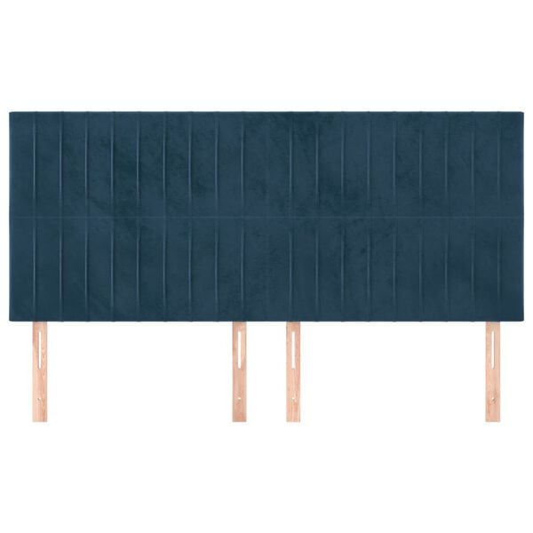 vidaXL T&ecirc;te de lit Bleu fonc&eacute; 200 x 5 x 118/128 cm Velours