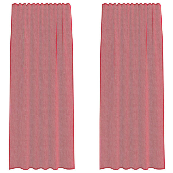 vidaXL Rideaux en voile avec passe-tringles 2 pcs rouge bordeaux