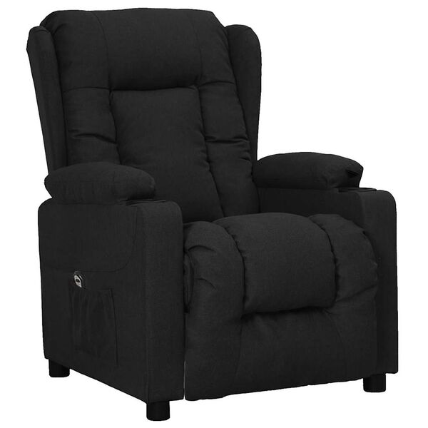 vidaXL Fauteuil Noir Tissu