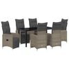 vidaXL Ensemble de salle &agrave; manger pour jardin 7 pc Gris polyrotin