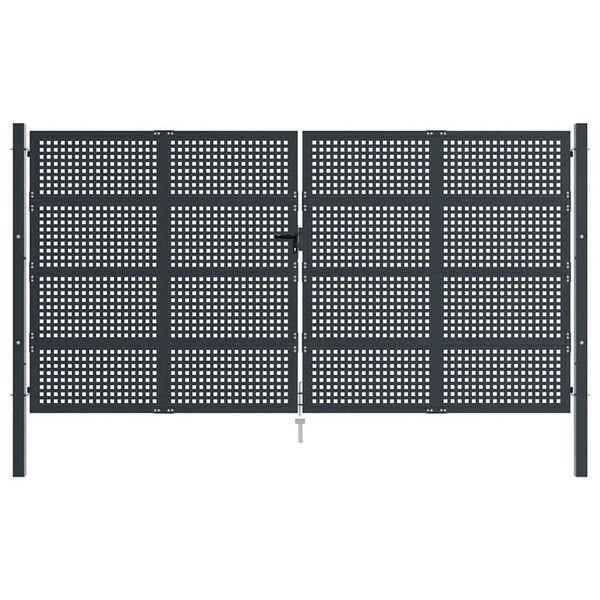vidaXL Portail de jardin Anthracite 400 x 175 cm Acier