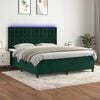 vidaXL Sommier &agrave; lattes de lit matelas et LED Vert fonc&eacute; 180x200 cm