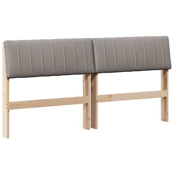 vidaXL T&ecirc;te de lit capitonn&eacute;e Taupe 160 cm Pin massif