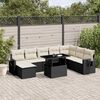 vidaXL Salon de jardin 8 pcs avec coussins noir r&eacute;sine tress&eacute;e
