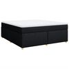 vidaXL Sommier &agrave; lattes de lit avec matelas Noir 180x200 cm Tissu