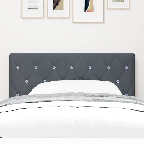 vidaXL T&ecirc;te de lit Gris fonc&eacute; 90 cm Velours