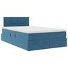 vidaXL Lit de Rangement avec matelas Bleu fonc&eacute; 120 x 200 cm Velours