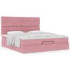vidaXL Cadre de lit ottoman avec matelas rose 180x200 cm velours