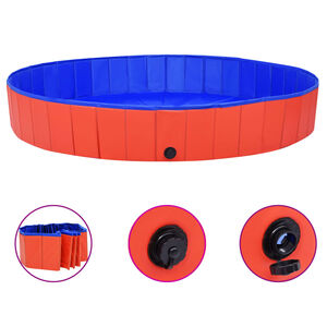 vidaXL Piscine pliable pour chiens Rouge 200x30 cm PVC