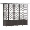 vidaXL Lit &Eacute;lev&eacute; avec Treillis et Toit Marron 203 x 40 x 138 cm PP
