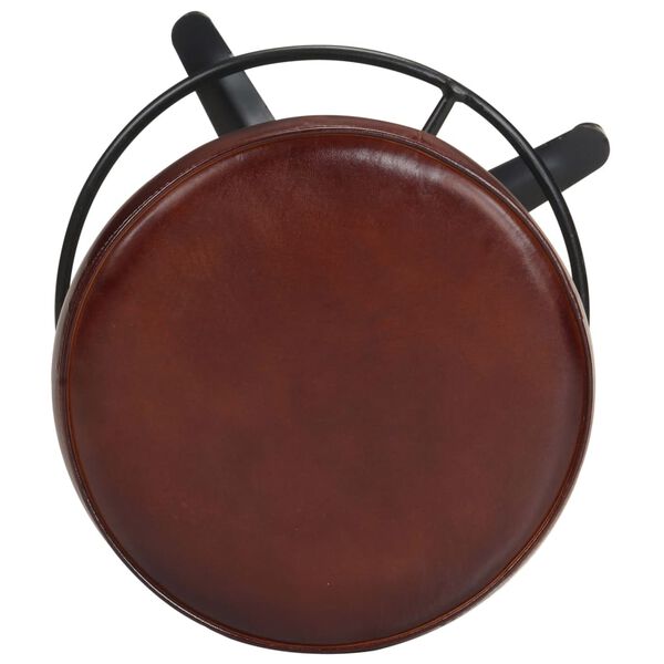vidaXL Tabourets de bar lot de 2 66 cm cuir véritable