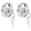 vidaXL Serrures Discus avec Cl&eacute;s 2 pc Argent&eacute; 6 x 2.3 x 6 cm