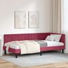 vidaXL Cadre de lit d'angle Rouge bordeaux 100 x 200 cm Velours