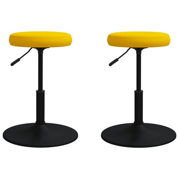 vidaXL Chaises &agrave; manger lot de 2 Jaune moutarde Velours