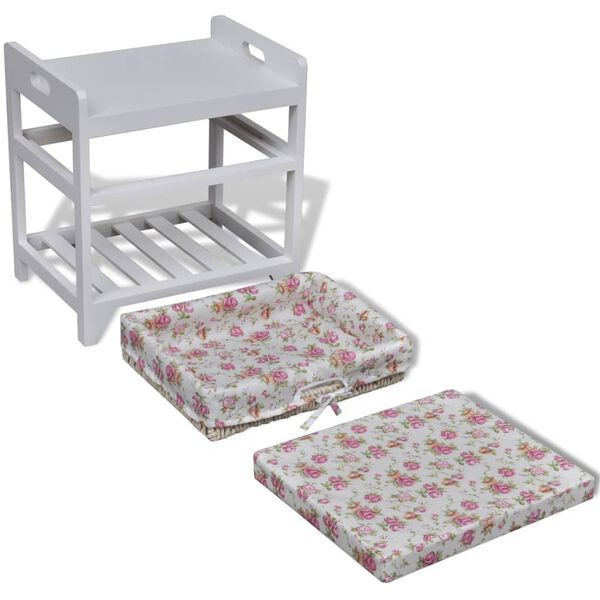 vidaXL Banc de rangement avec &eacute;tag&egrave;re &agrave; chaussures et panier Paulownia