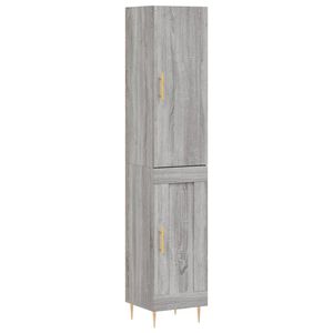 vidaXL Buffet haut Sonoma gris 34,5x34x180 cm Bois d'ing&eacute;nierie
