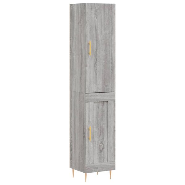 vidaXL Buffet haut Sonoma gris 34,5x34x180 cm Bois d'ing&eacute;nierie