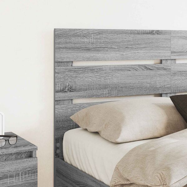vidaXL T&ecirc;te de lit Gris Sonoma 135 cm Bois d'ing&eacute;nierie
