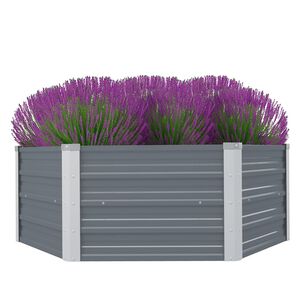 vidaXL Jardini&egrave;re 129 x 129 x 45 cm cm Acier galvanis&eacute; Gris
