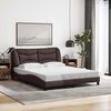 vidaXL Cadre de lit sans matelas Hvar marron fonc&eacute; 160x200 cm tissu