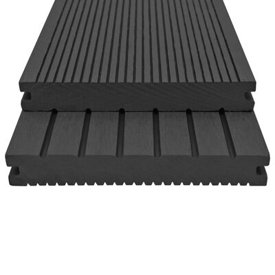 vidaXL Panneaux de terrasse solides et accessoires WPC 20 m² 4 m Noir