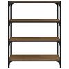 vidaXL Biblioth&egrave;que Ch&ecirc;ne brun 80x33x100 cm Bois d'ing&eacute;nierie et acier