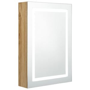 vidaXL Armoire de salle de bain &agrave; miroir LED Ch&ecirc;ne 50x13x70 cm