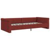 vidaXL Lit avec matelas et &eacute;clairage USB Rouge bordeaux Tissu 90x200cm