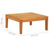 vidaXL Table de jardin 64x64x29 cm bois d'acacia massif