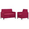 vidaXL Canap&eacute; avec rangement 2 pc Bordeaux Polyester