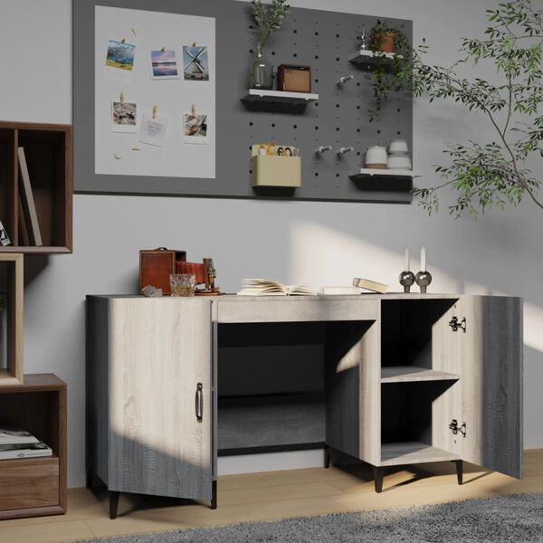 vidaXL Bureau Sonoma gris 140x50x75 cm Bois d'ing&eacute;nierie