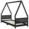 vidaXL Cadre de lit pour enfants noir 80x200 cm bois de pin massif