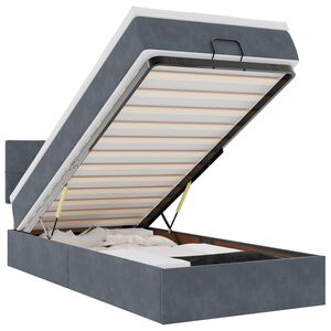 vidaXL Cadre de lit ottoman avec matelas gris fonc&eacute; 80x200 cm velours