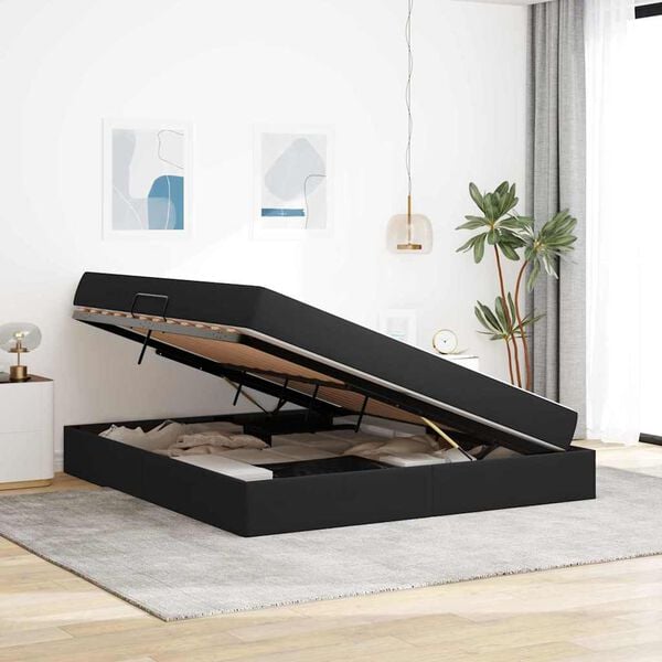 vidaXL Lit avec rangement et matelas Noir 160 x 200 cm Velours
