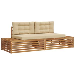vidaXL Ensemble de canap&eacute;s d'ext&eacute;rieur avec coussin Naturel et Beige