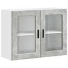 vidaXL Armoire murale de cuisine avec porte en verre Porto gris b&eacute;ton
