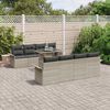 vidaXL Ensemble de canap&eacute; de jardin 9 pcs Gris clair Poly rotin