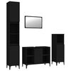 vidaXL Ensemble de meubles salle de bain 4 pcs noir bois d'ing&eacute;nierie